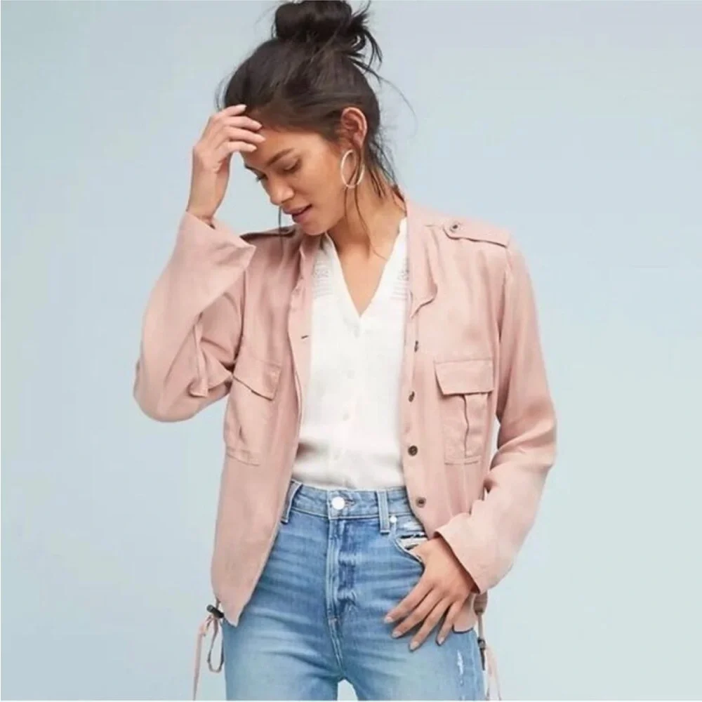Rails Womens‎ Rowen Jacket in Blush Pink Utility Size Small Button Front Casual
